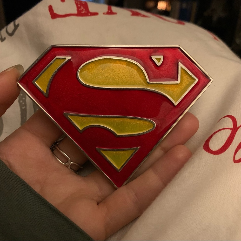 Vintage Superman Belt Buckle, TM and DC Comics Collectible (s12)